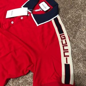 Red Gucci Polo Shirt